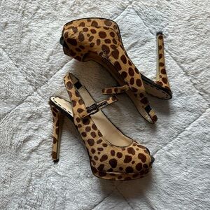 Leopard print high heels